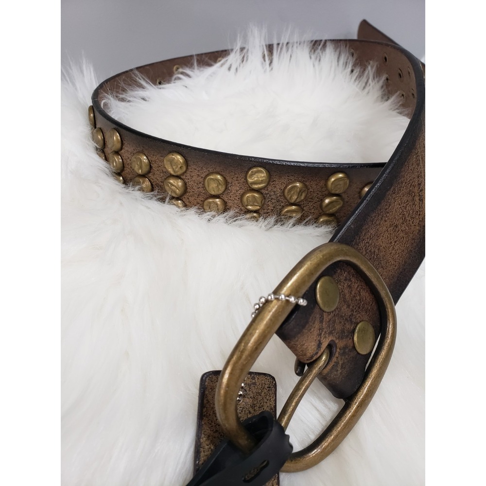 Leather Belt Vintage studded rhinestone 90s y2k brutalist gothicโ grunge gothic